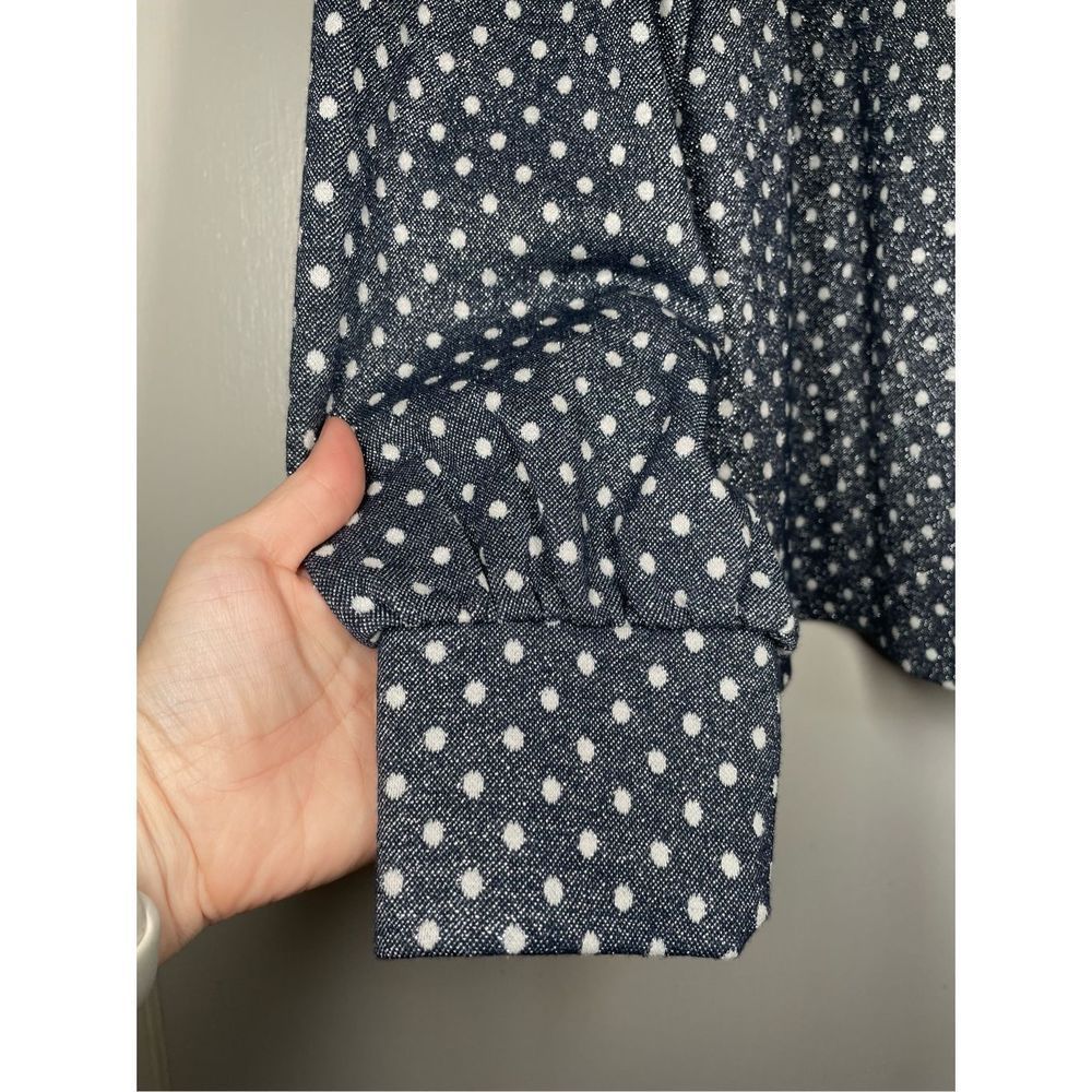 Talbots Gray Polka Dot Blouse - image 6